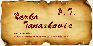 Marko Tanasković vizit kartica